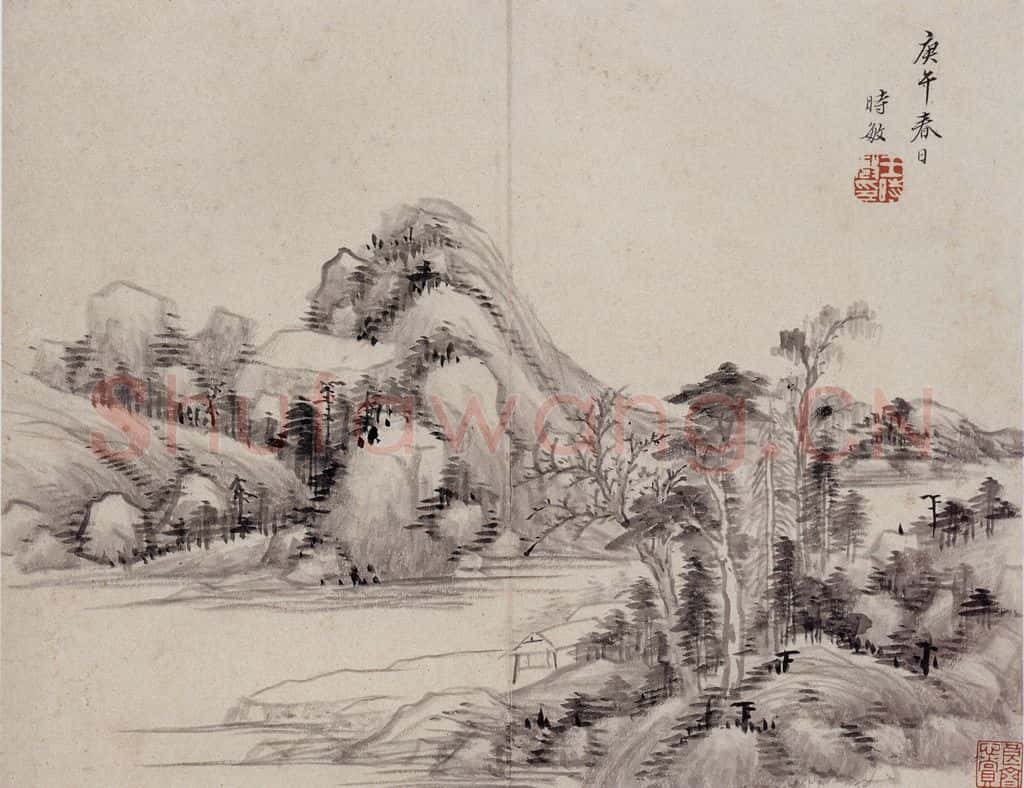 明 王时敏《仿古山水图册》书画作品