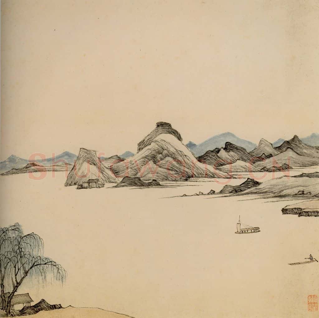 清 弘仁《山水册》书画作品
