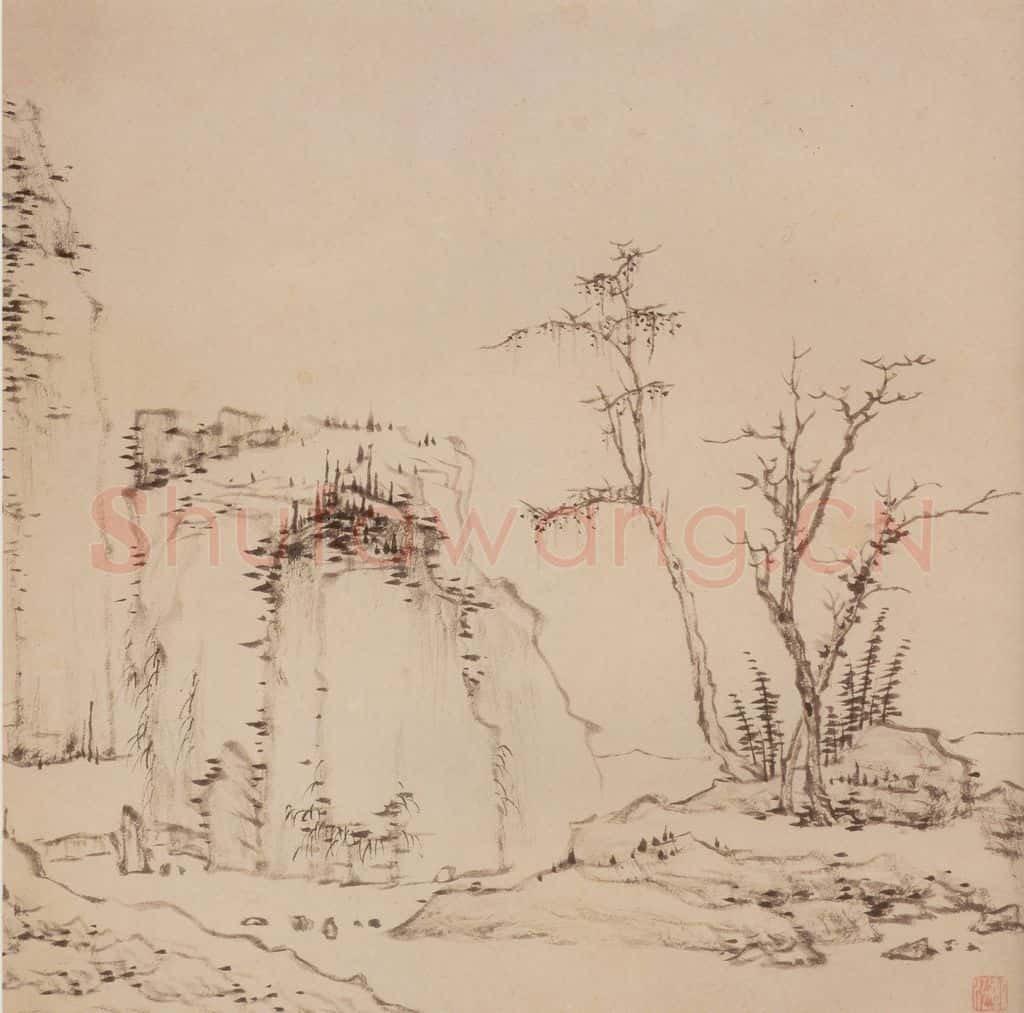 清 弘仁《山水册》书画作品