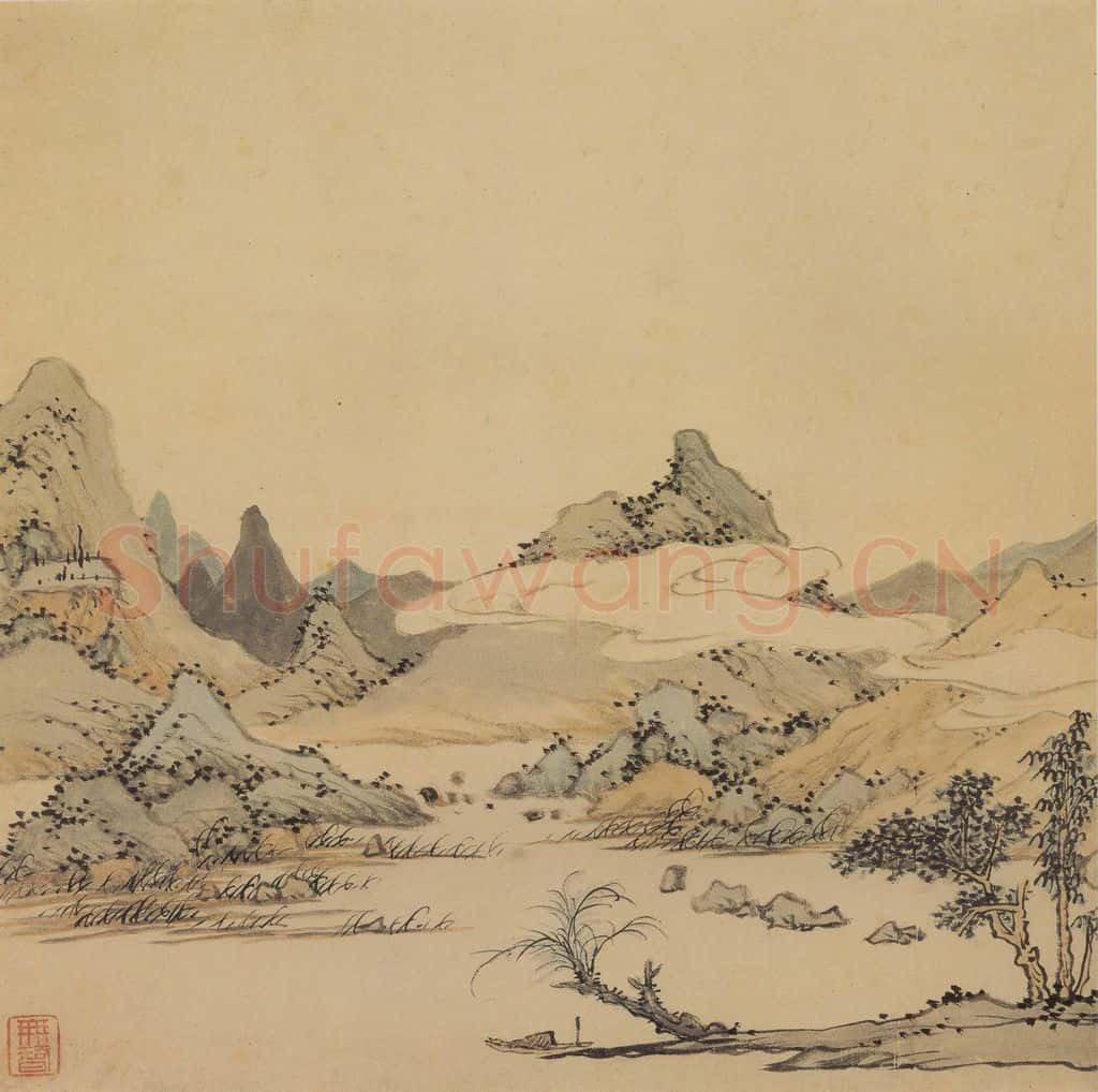 清 弘仁《山水册》书画作品