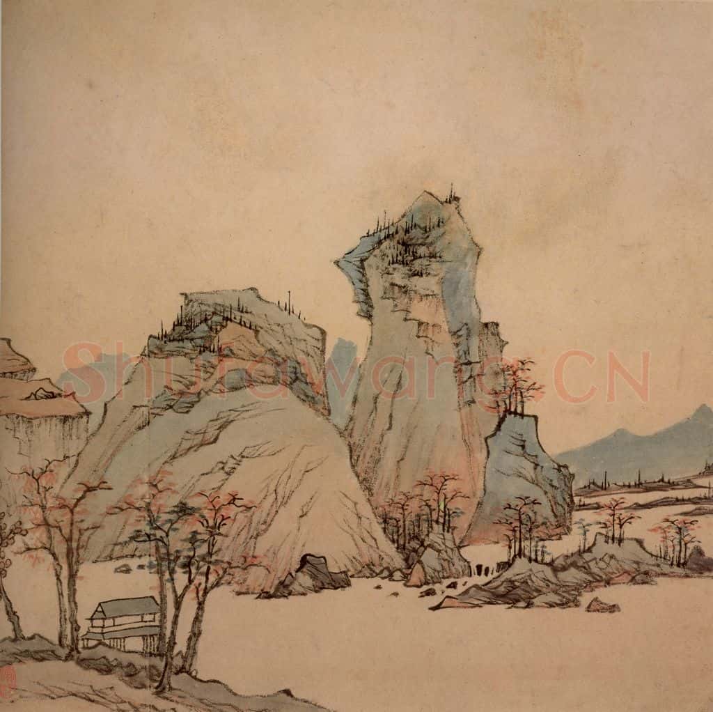 清 弘仁《山水册》书画作品