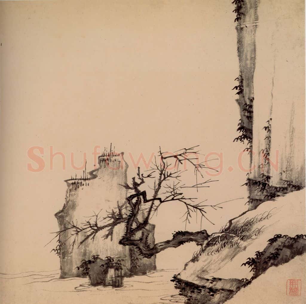 清 弘仁《山水册》书画作品