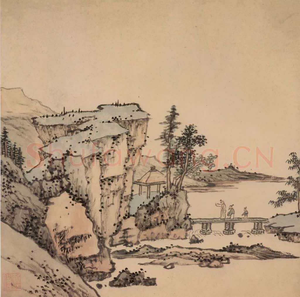 清 弘仁《山水册》书画作品