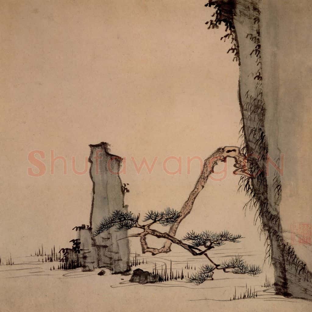 清 弘仁《山水册》书画作品