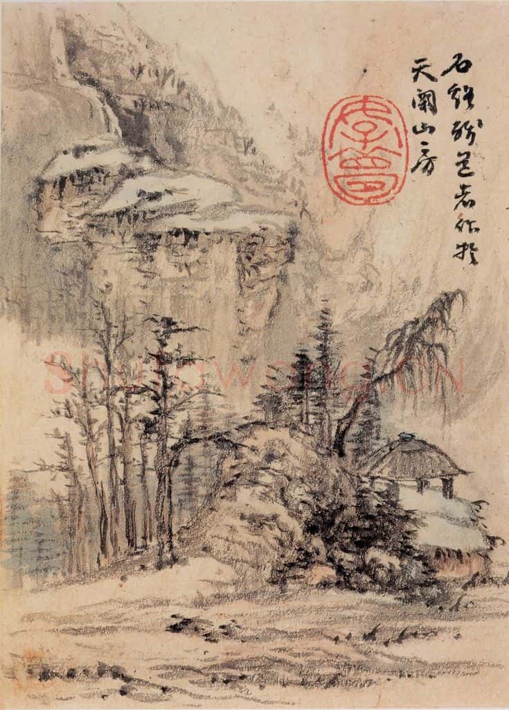 清 髠残《山水册》书画作品