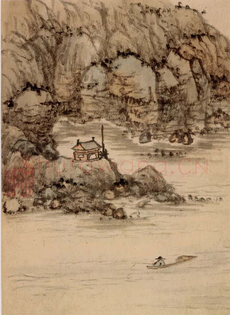 清 髠残《山水册》书画作品