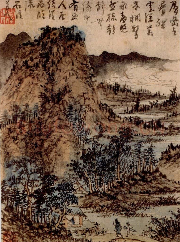 清 髠残《山水册》书画作品