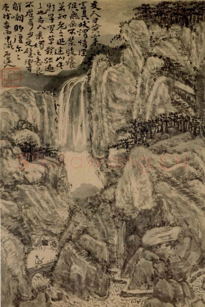 清 髠残《山水册》书画作品