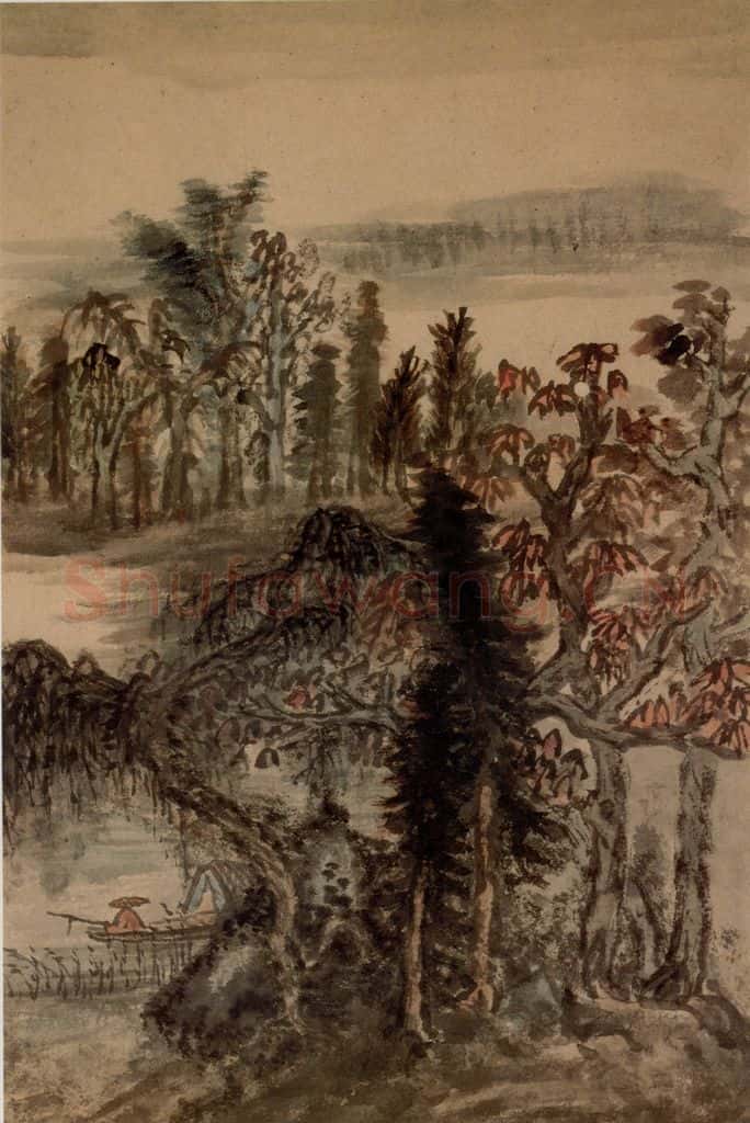 清 髠残《山水册》书画作品