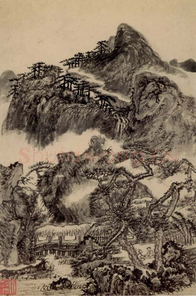 清 髠残《山水册》书画作品
