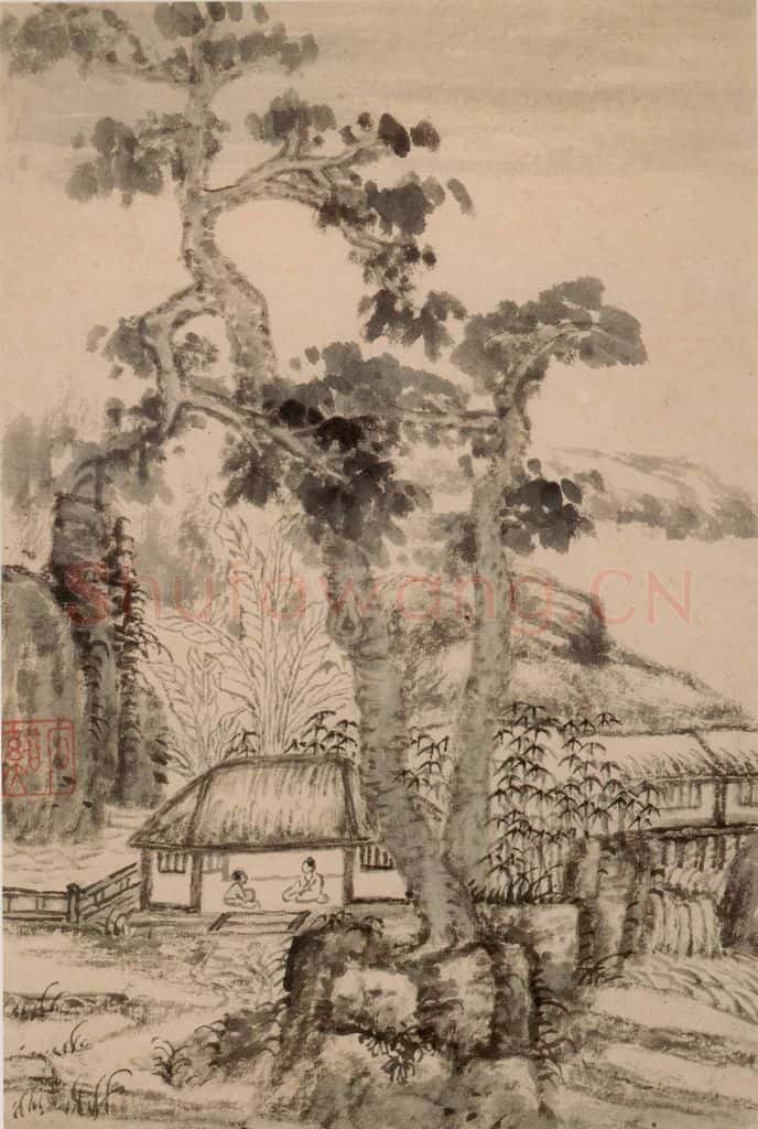 清 髠残《山水册》书画作品