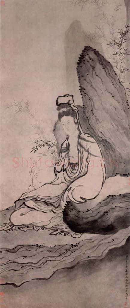 清 石涛《观音图轴》书画作品