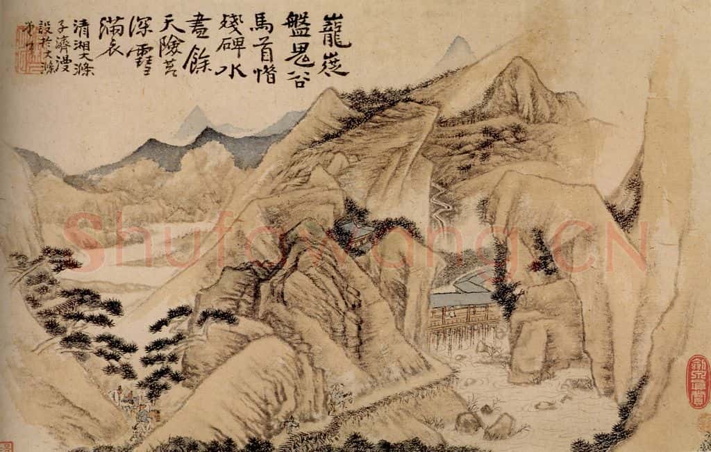 清 石涛《山水花卉册》书画作品