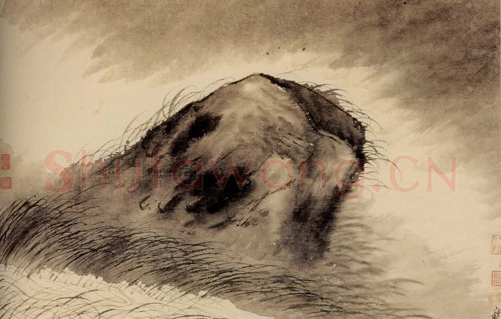清 石涛《山水花卉册》书画作品