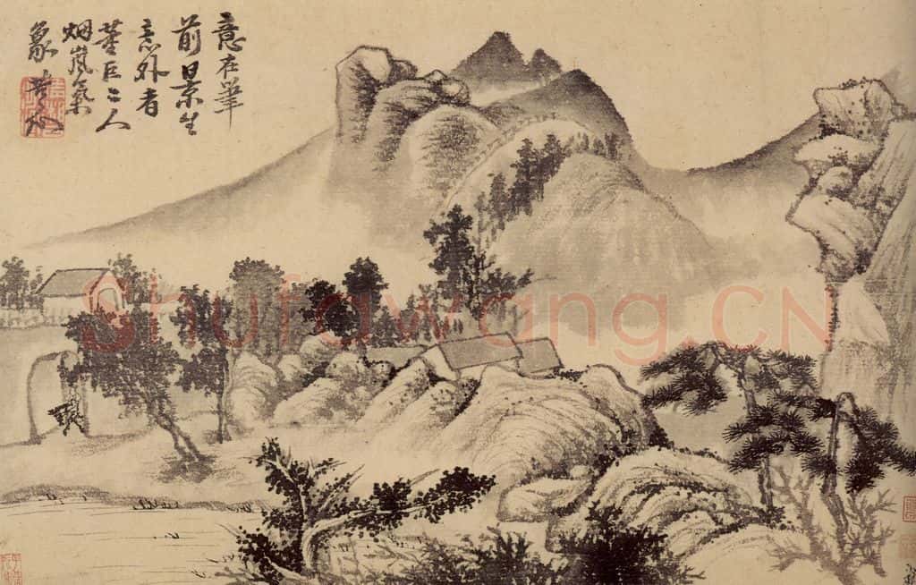 清 石涛《山水花卉册》书画作品