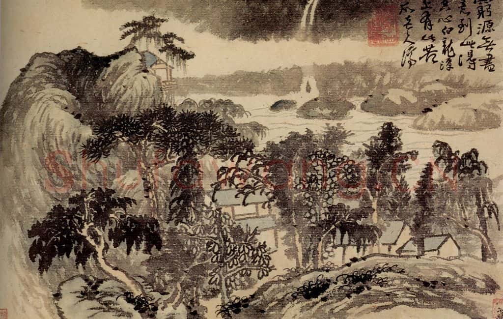清 石涛《山水花卉册》书画作品