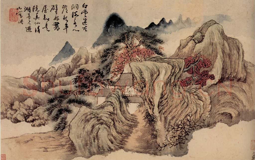 清 石涛《山水花卉册》书画作品