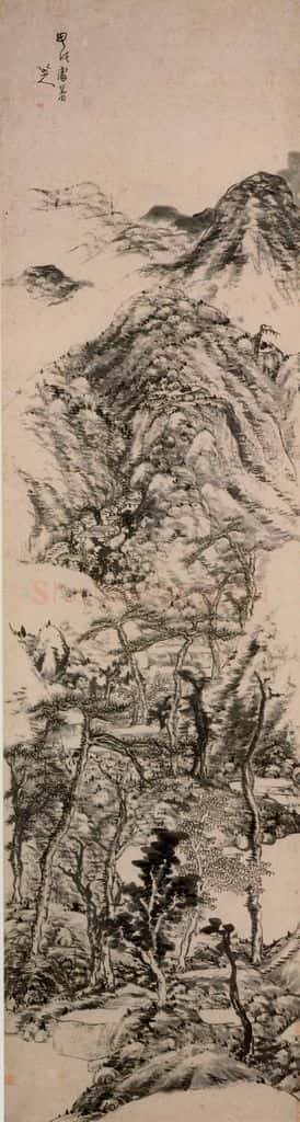 清 朱耷《秋山图轴》书画作品