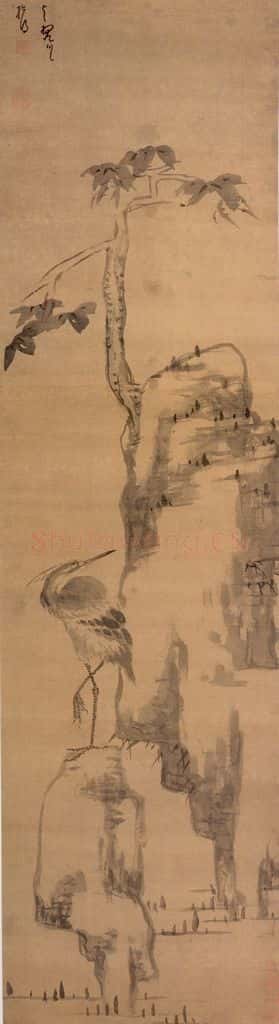 清 朱耷《鹭鸶图轴》书画作品