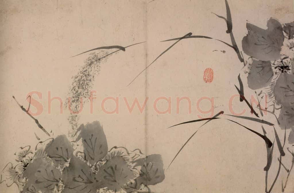 清 朱耷《墨花册》书画作品