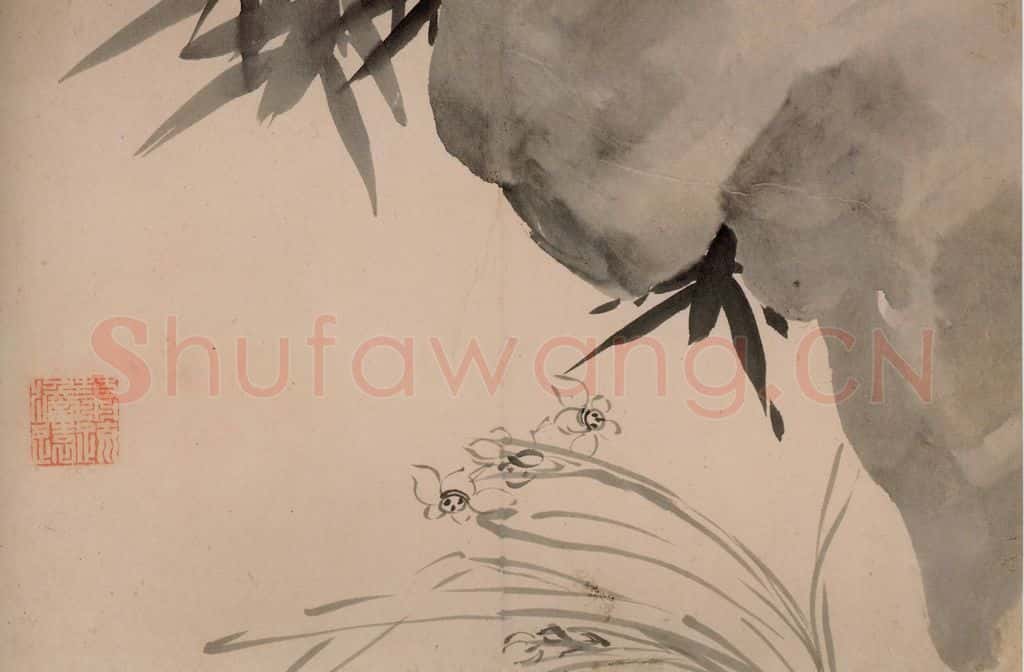 清 朱耷《墨花册》书画作品