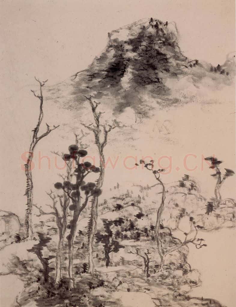 清 朱耷《花鸟山水册》书画作品