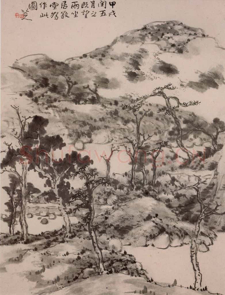 清 朱耷《花鸟山水册》书画作品