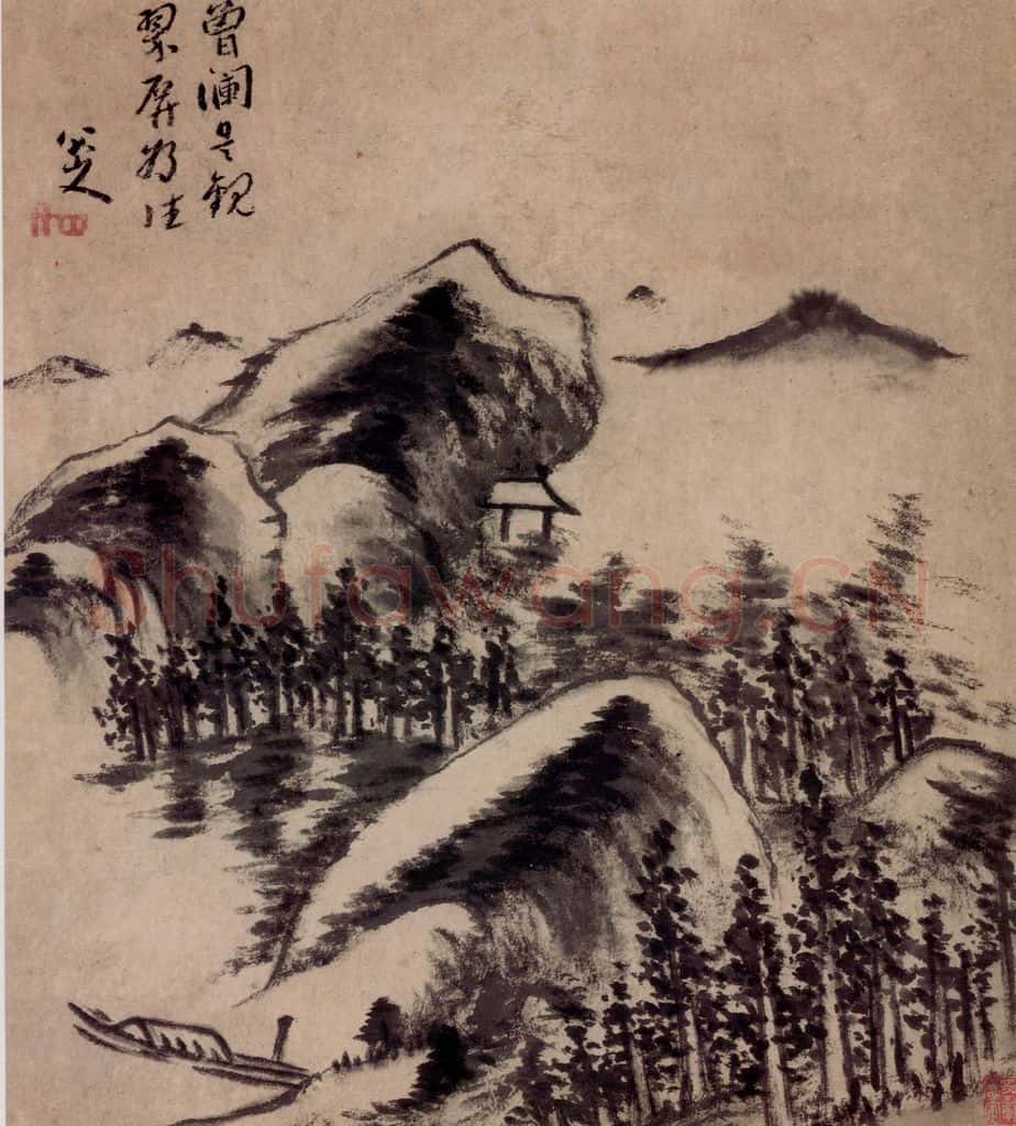 清 朱耷《书画册》书画作品