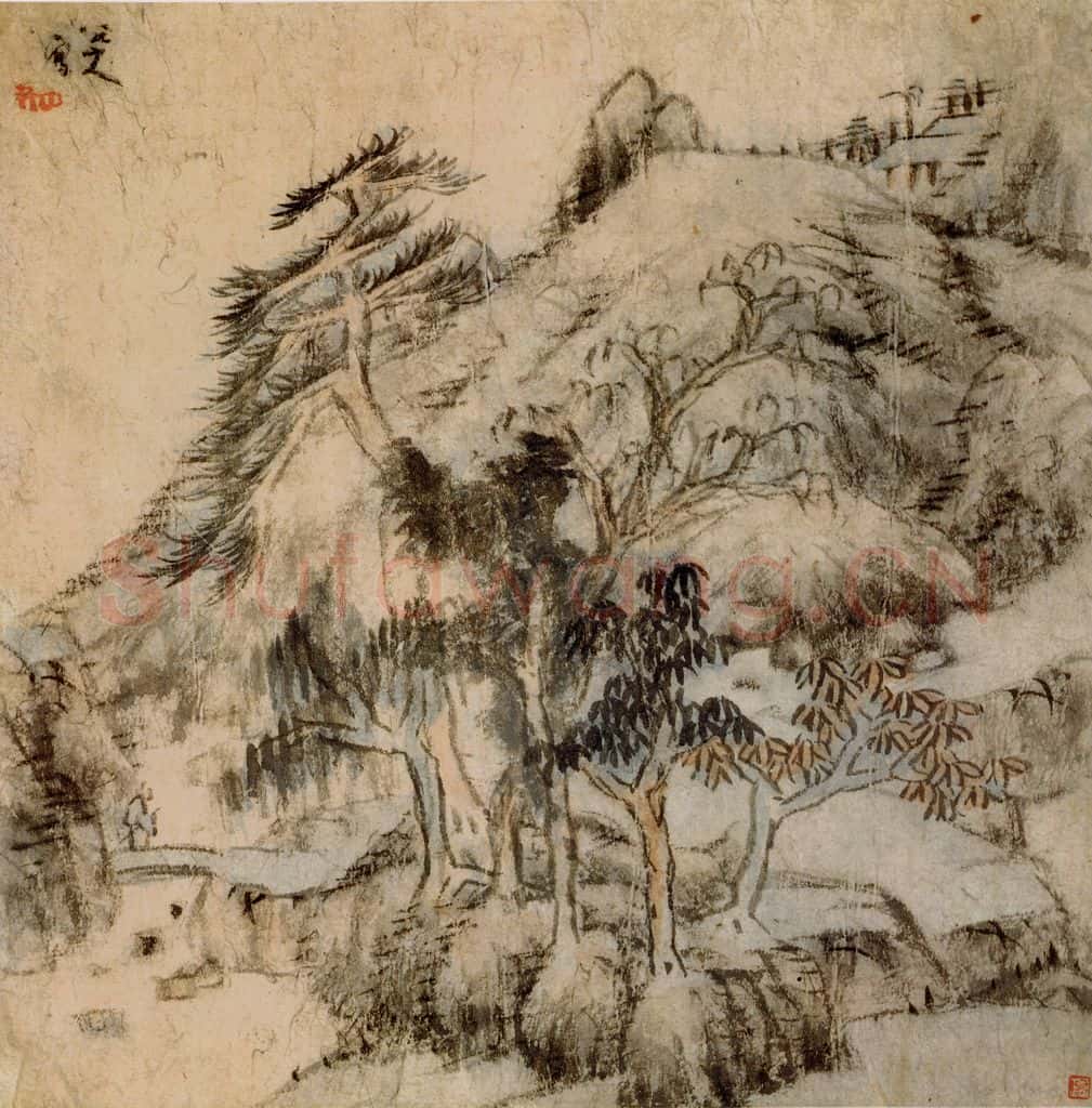 清 朱耷《山水图页》书画作品