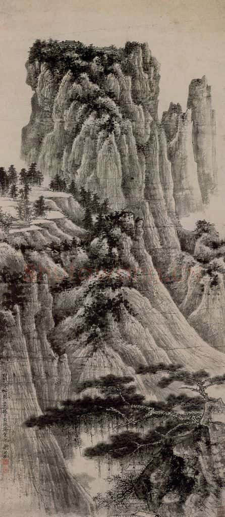 1962年 谢稚柳 巖谷松风图 书画作品