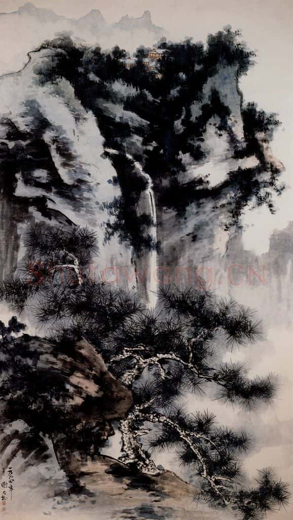 1964年 谢稚柳 山水图 书画作品