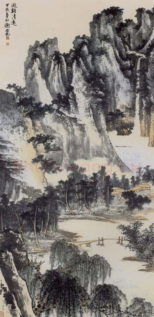 1964年 谢稚柳 回溪清远图 书画作品