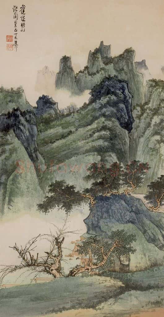 1965年 谢稚柳 溪山图 书画作品