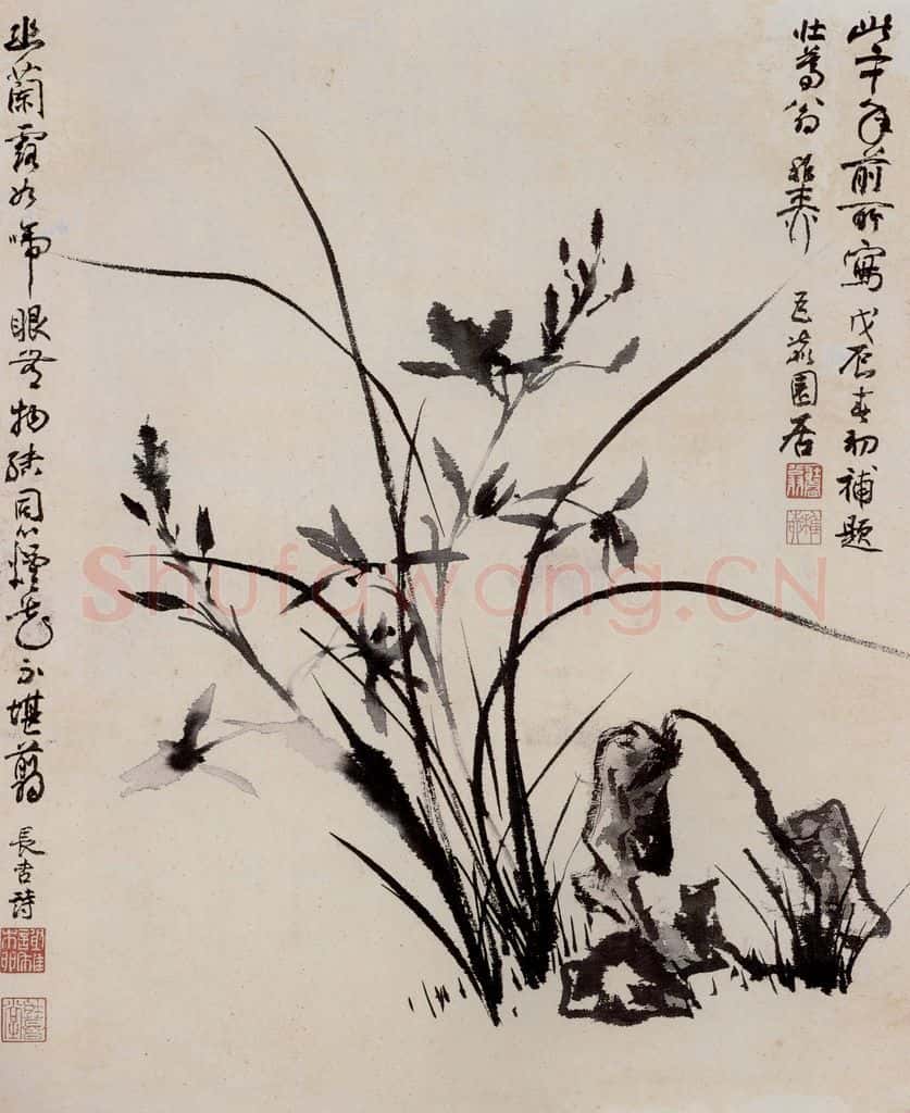 1965年 谢稚柳 幽兰图 书画作品