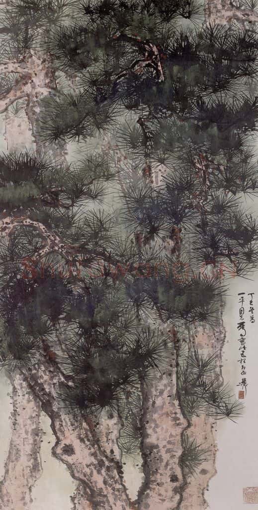 1977年 谢稚柳 王松图 书画作品
