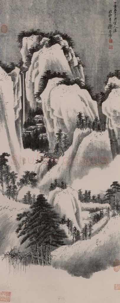 1947年 谢稚柳《山间幽居图》书画作品