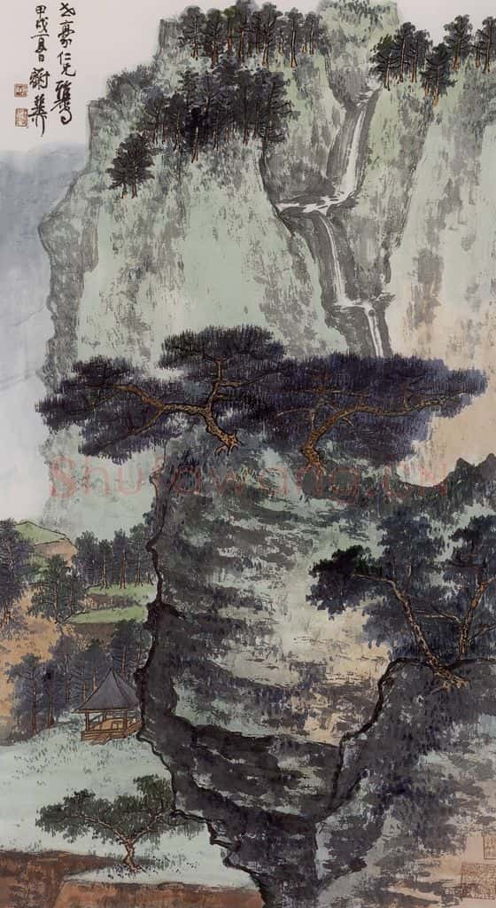 1994年 谢稚柳 山居崔峦图 书画作品