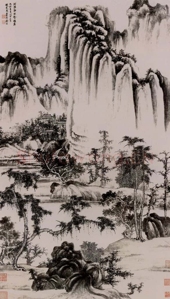 1948年 谢稚柳《仿郭熙谿山秋霁图》书画作品