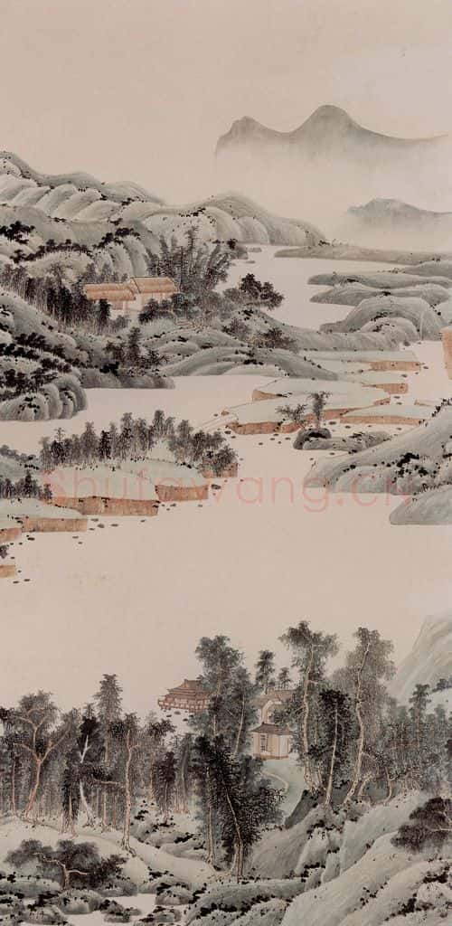 1951年 谢稚柳《通景屏》书画作品