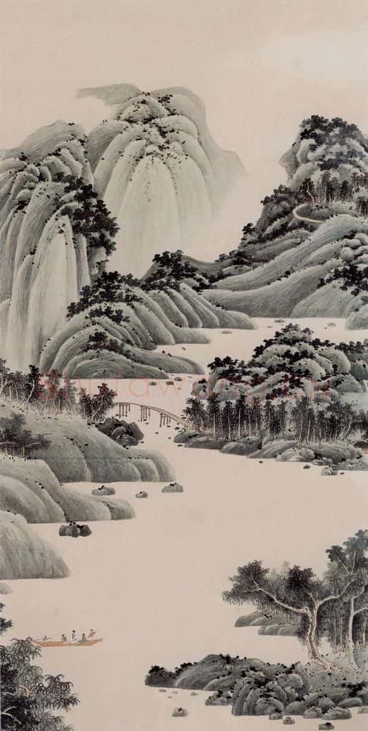 1951年 谢稚柳《通景屏》书画作品