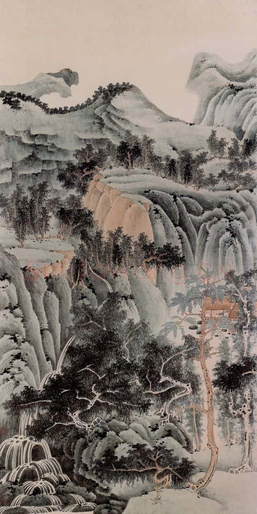 1951年 谢稚柳《通景屏》书画作品