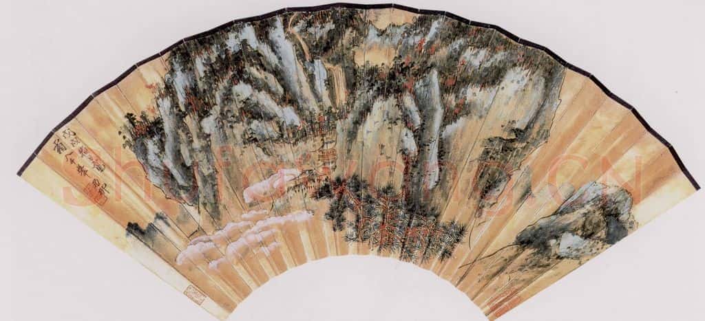 1958年 谢稚柳《霜入干峰图》书画作品