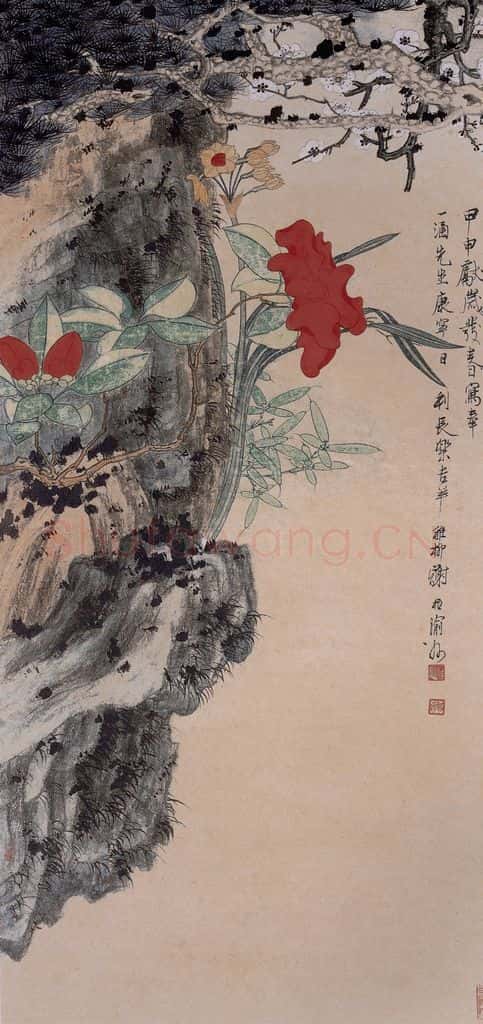 1944年 谢稚柳《献岁发春图》书画作品