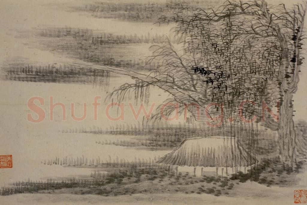 清 龚贤《山水册》书画作品