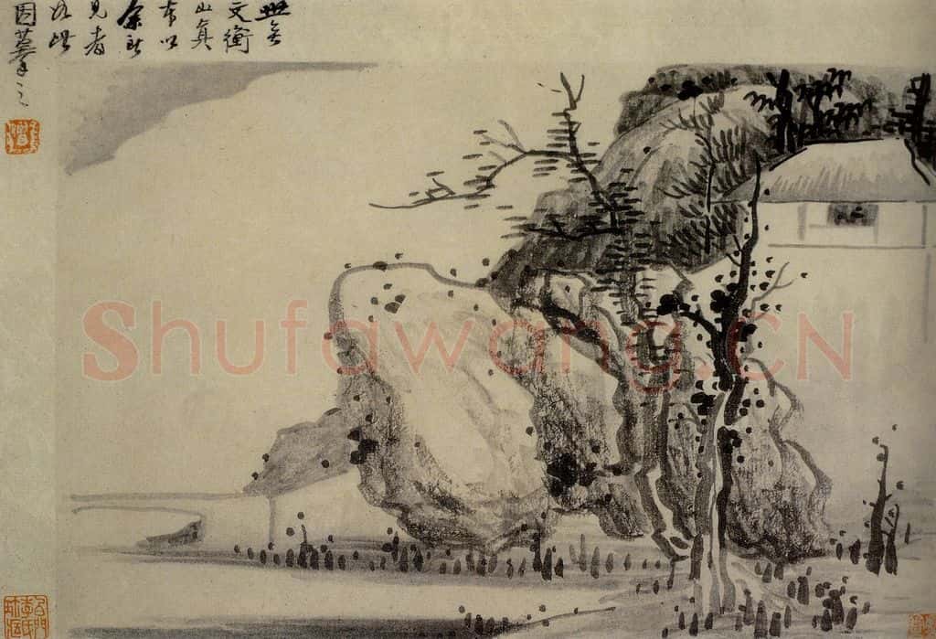 清 龚贤《山水册》书画作品