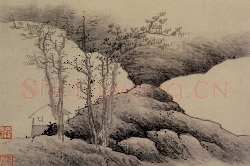清 龚贤《山水册》书画作品