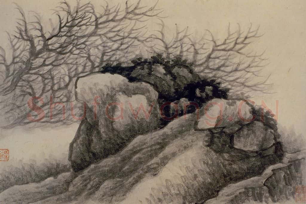 清 龚贤《山水册》书画作品