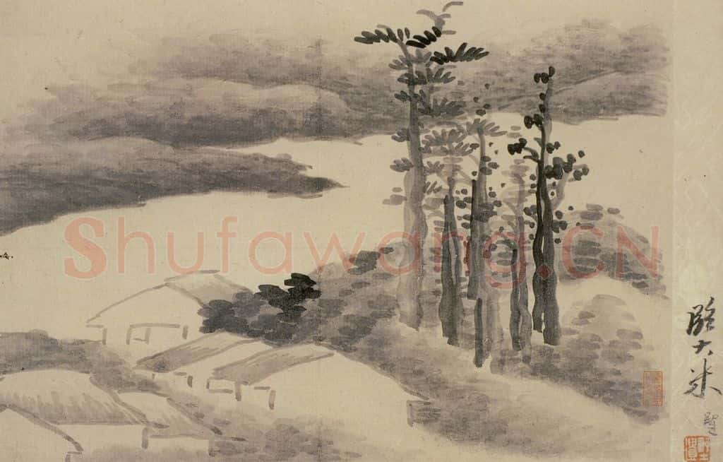 清 龚贤《山水册》书画作品