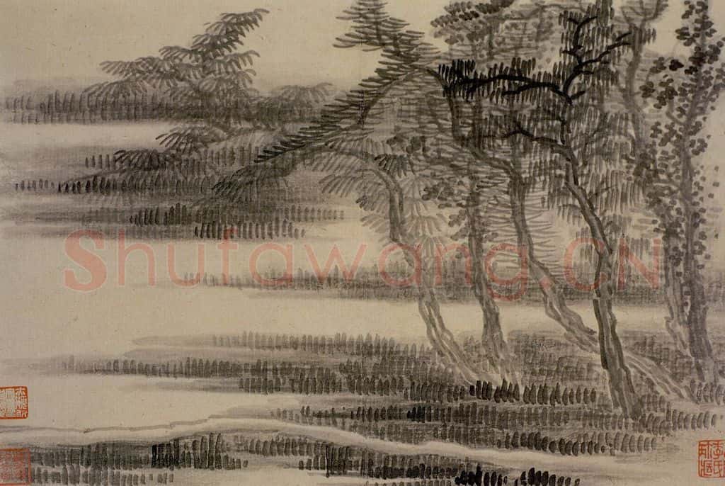清 龚贤《山水册》书画作品