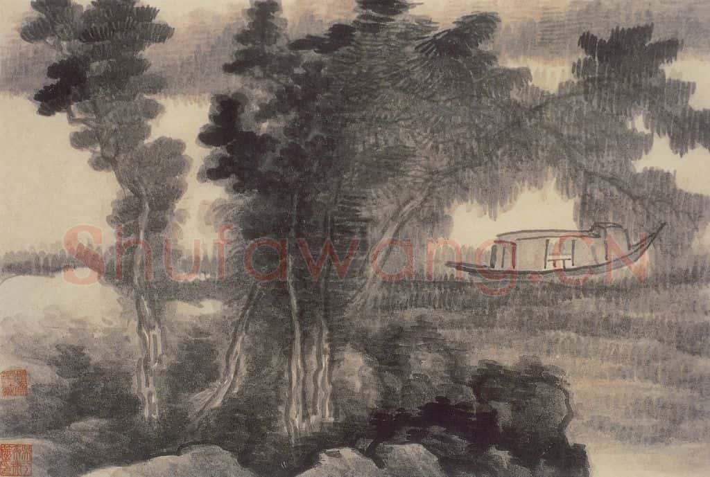 清 龚贤《山水册》书画作品